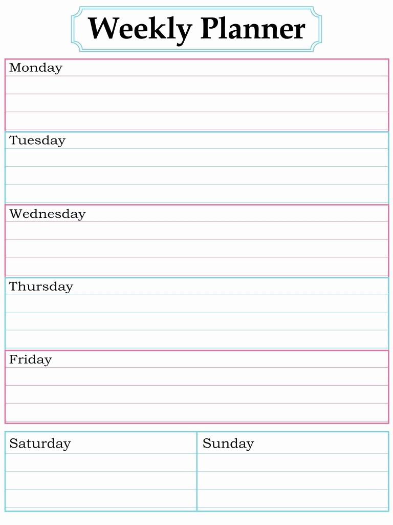 Weekly Schedule Template Printable Awesome 1000 About Printable Weekly Calendars Pinterest