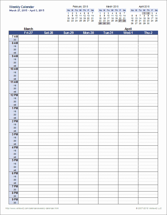 Weekly Schedule Template Printable Best Of Weekly Calendar Template for Excel