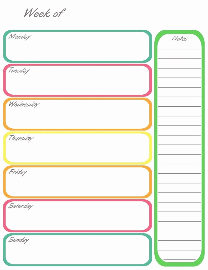 Weekly Schedule Template Printable Lovely Planning Out the Week