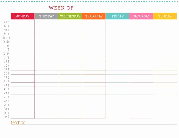 Weekly Schedule Template Printable Unique Free Printable Weekly Schedule