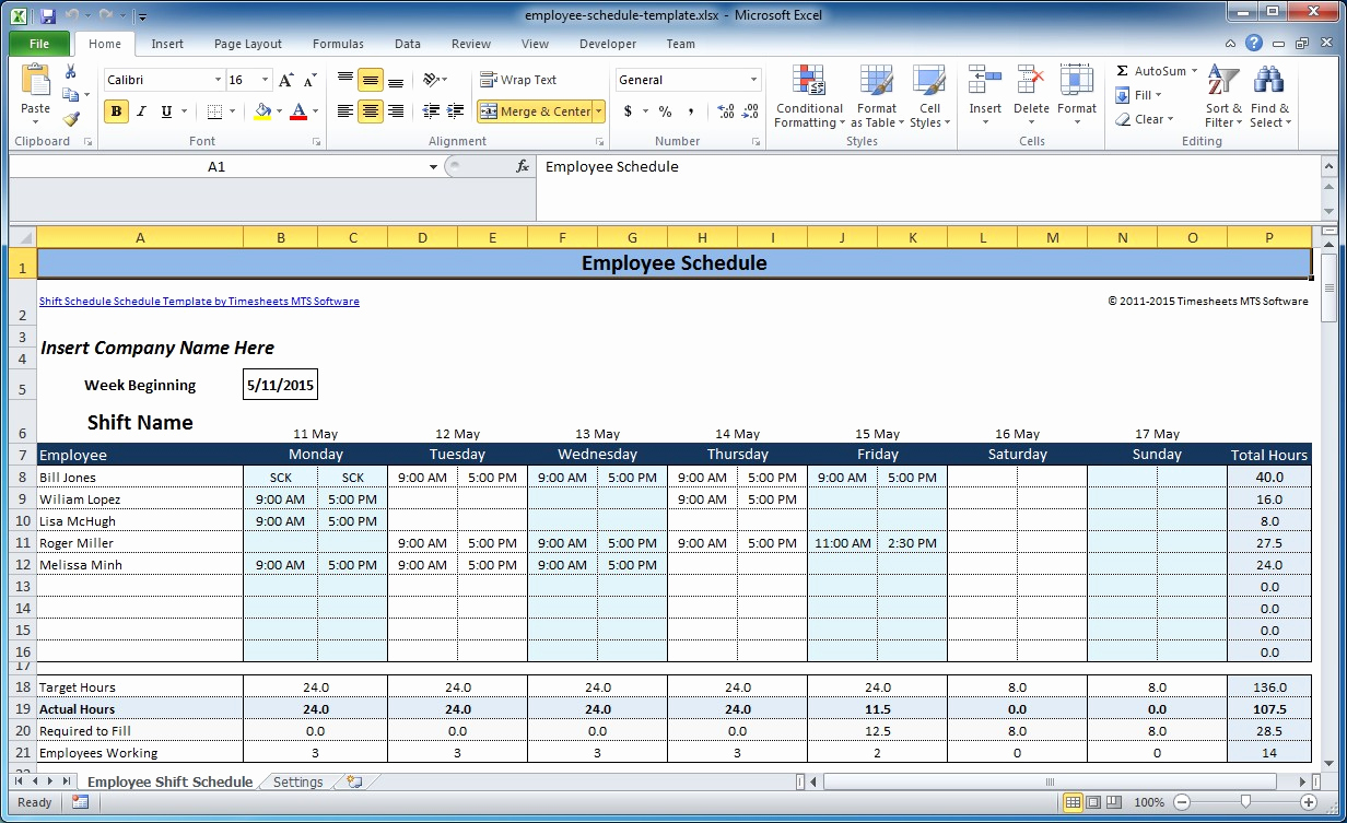 Weekly Schedule Templates Excel Best Of Free Employee and Shift Schedule Templates