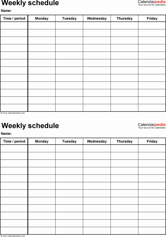 Weekly Schedule Templates Excel Best Of Free Weekly Schedule Templates for Excel 18 Templates