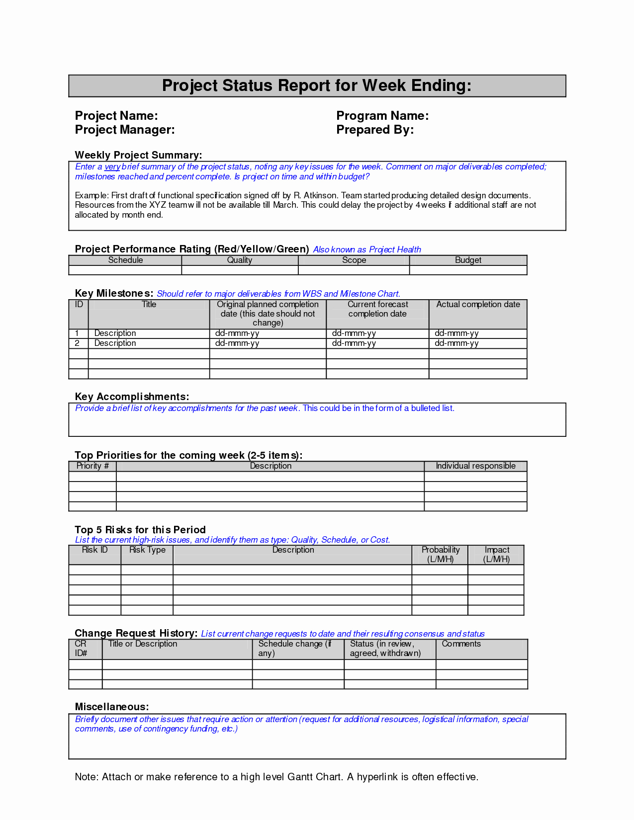 Weekly Status Report Template Awesome Weekly Project Status Report Sample Google Search