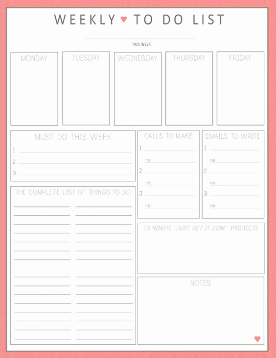 Weekly to Do List Printable Awesome Weekly to Do List 1 Sheet Printable organization On Etsy