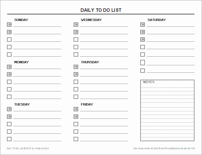 Weekly to Do List Printable Elegant Daily to Do List