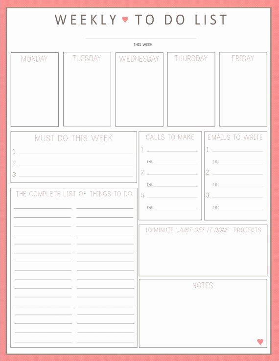 Weekly to Do List Printable Fresh Best to Do List Ever Weekly to Do List 1sheet Printable
