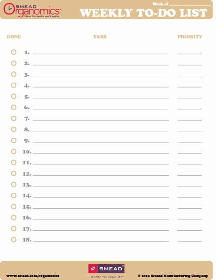 Weekly to Do List Printable Lovely Printable Checklist Weekly to Do List