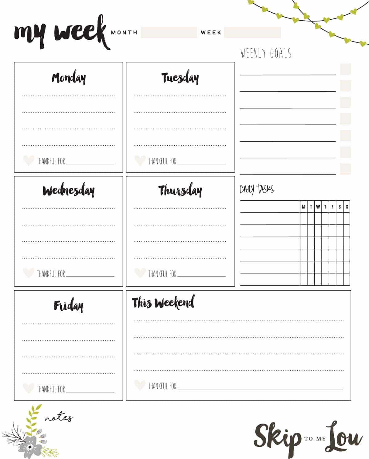 Weekly to Do List Printable Lovely Printable Weekly Planner