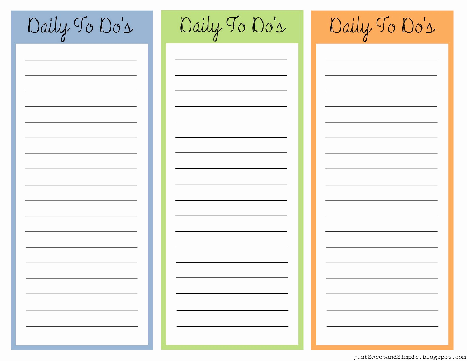 Weekly to Do List Printable Unique Just Sweet and Simple Printable Little Daily to Do List S