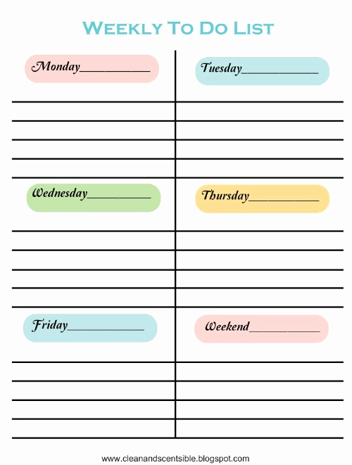 Weekly to Do List Templates Luxury Making to Do Lists Fun Clean and Scentsible