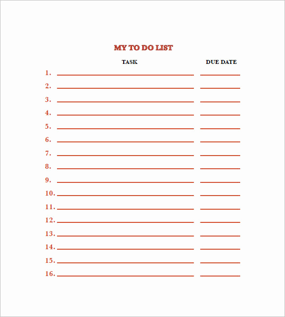 Weekly to Do List Templates New Weekly to Do List Template 6 Free Word Excel Pdf