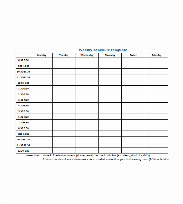 sample weekly to do list