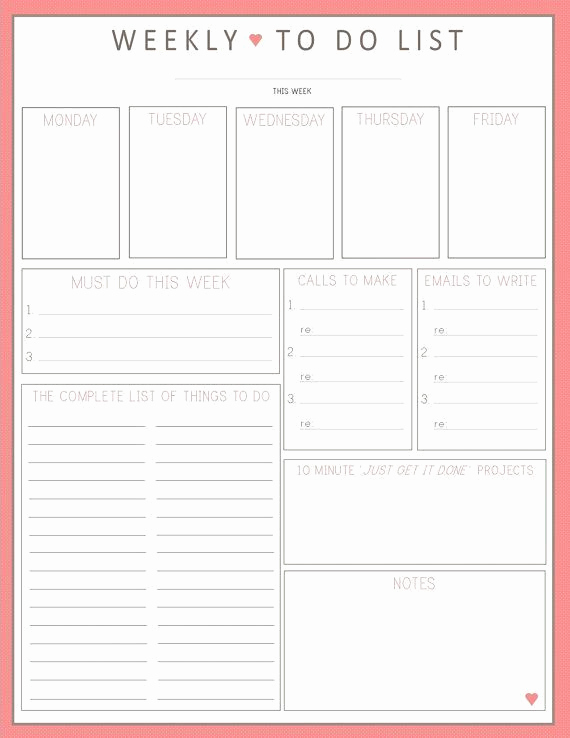Weekly todo List Template Beautiful Best to Do List Ever Weekly to Do List 1sheet Printable