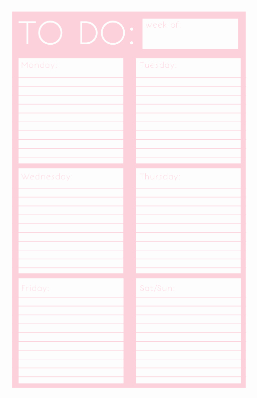 Weekly todo List Template Elegant 40 Printable to Do List Templates
