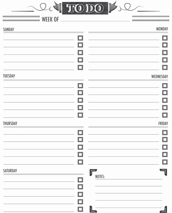 Weekly todo List Template Fresh Free Printable Chalkboard Style to Do List