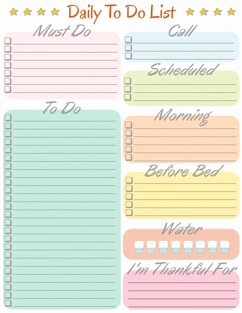 Weekly todo List Template Unique Daily Weekly Monthly to Do List Template