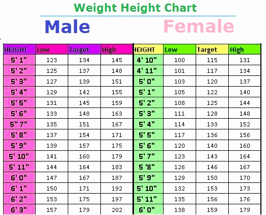 Weight Height Age Charts Inspirational Women