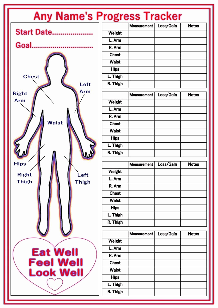 Weight Loss Measurement Chart Lovely Personalised Reusable Diet Weight Loss Chart Progress