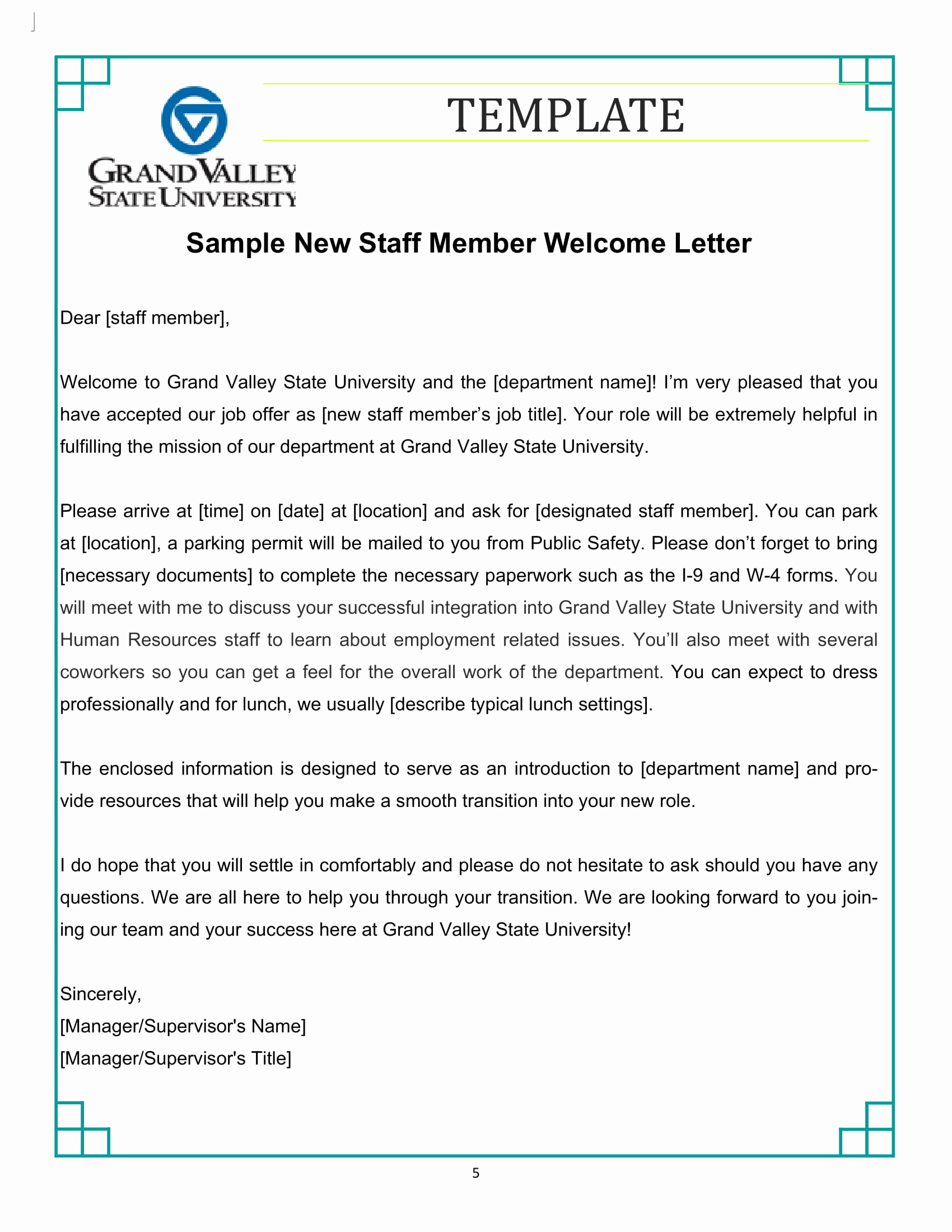 Welcome Letter to New Employee Elegant 9 New Hire Wel E Letter Examples Pdf