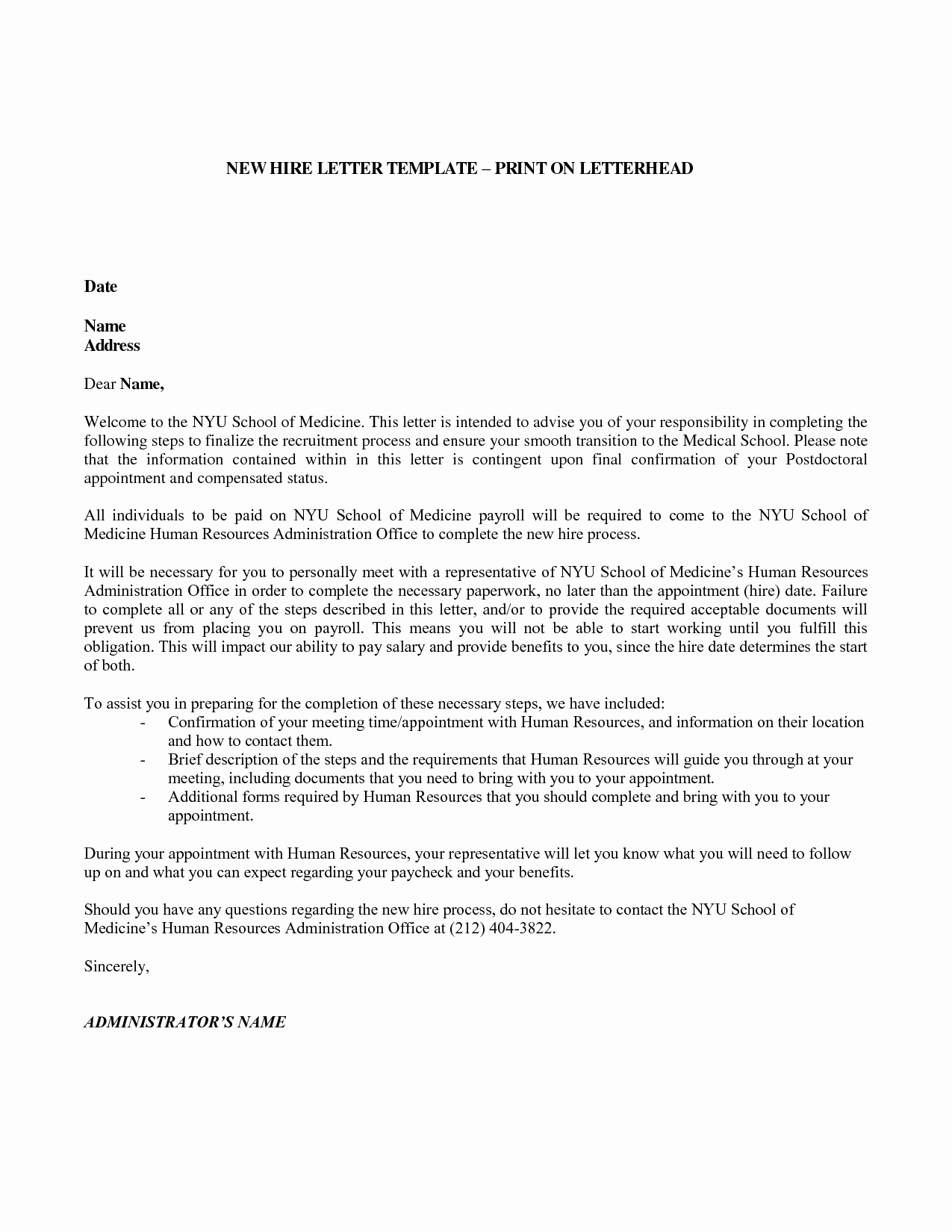 Welcome Letter to New Employee Unique New Employee Wel E Letter Template