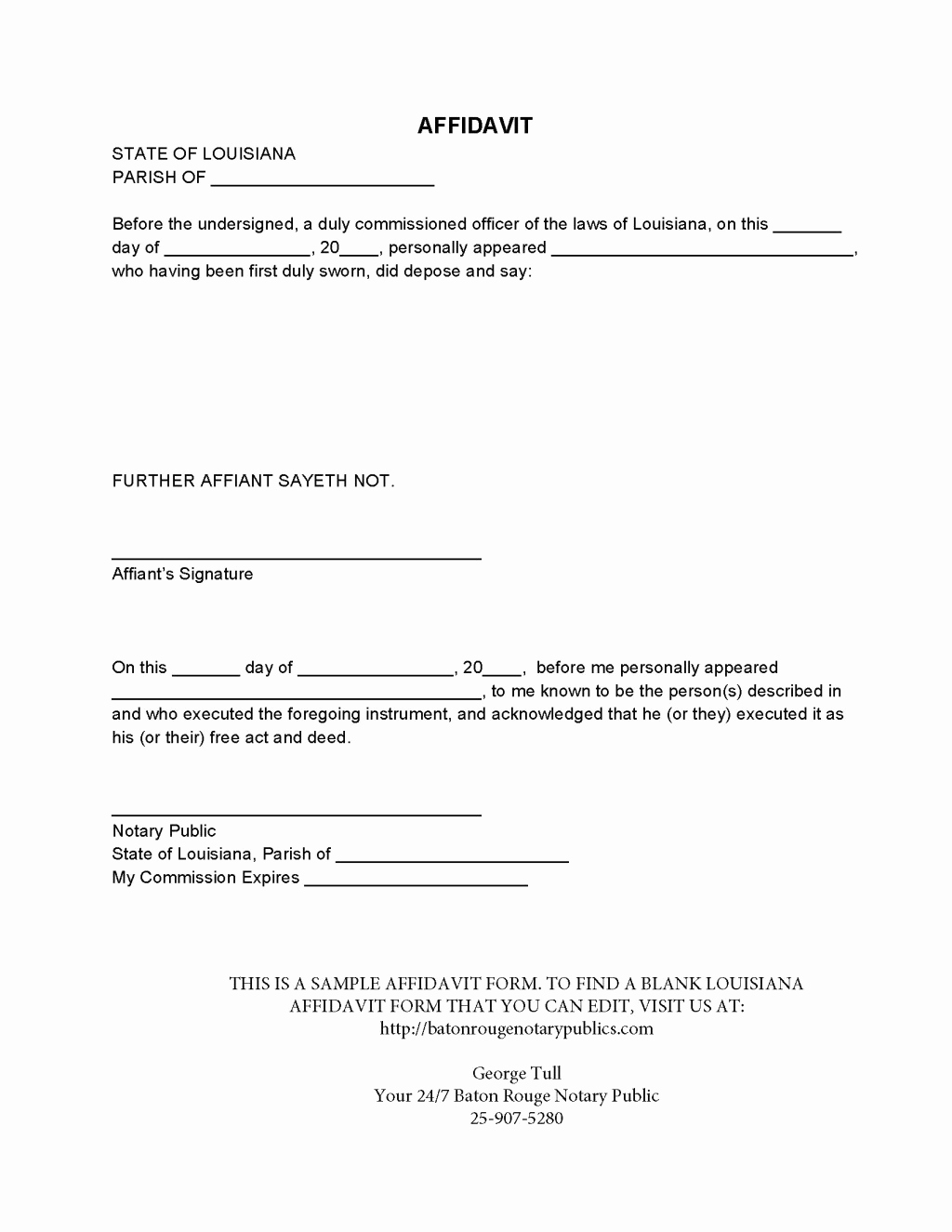 What is A Notarized Letter Best Of Perfect Affidavit form Template Sample with Affiant