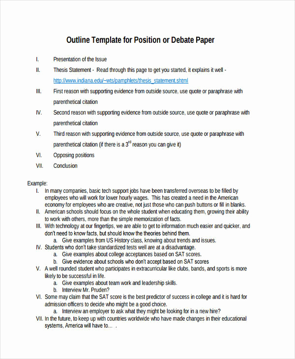 White Paper Outline Template Inspirational 10 Paper Outline Templates Free Sample Example format