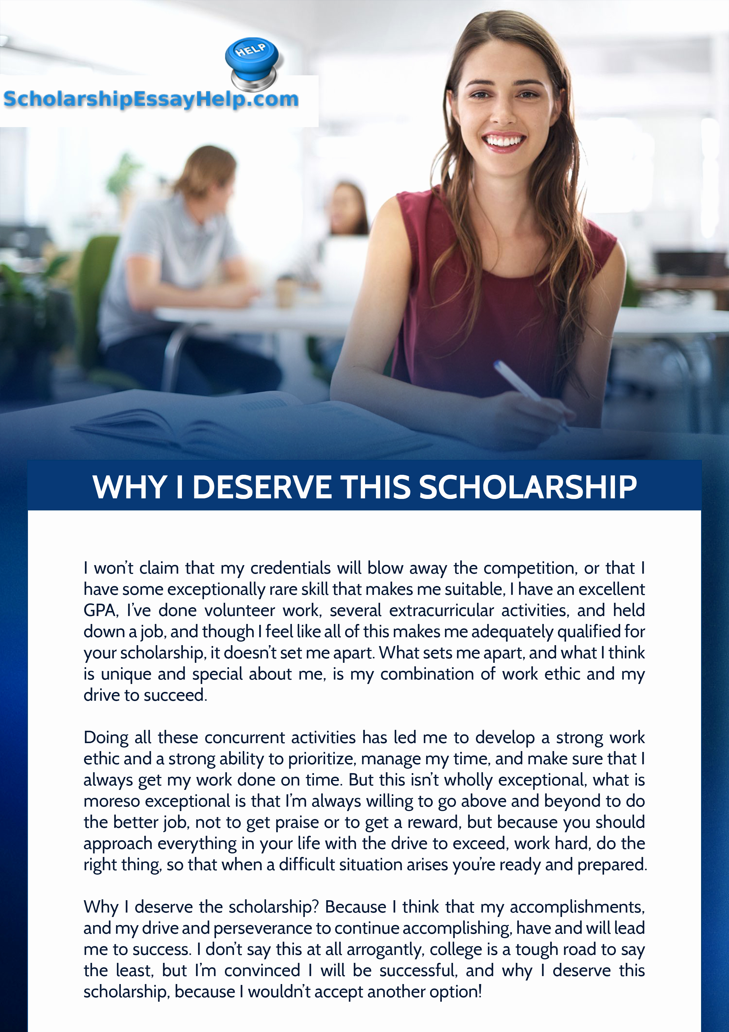 Winning Scholarship Essay Examples Unique Writing Of &quot;why I Deserve This Scholarship&quot; Essay Line