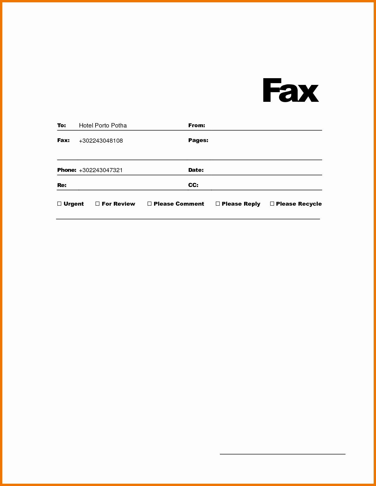 Word Fax Cover Sheet New solarfile Blog
