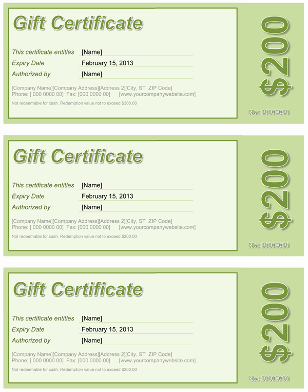 Word Gift Certificate Template Elegant Gift Certificate