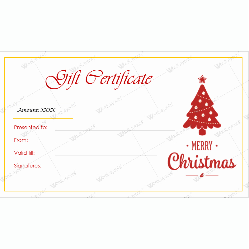 Word Gift Certificate Template Unique Christmas Gift Certificate Template 38 Word Layouts
