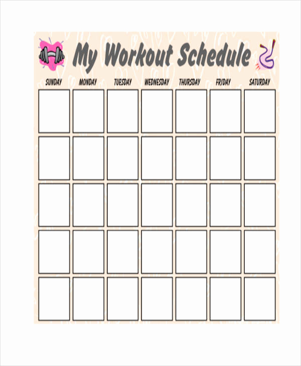 Work Out Schedule Templates Beautiful 25 Of Exercise Calendar Template