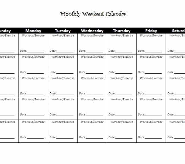 Work Out Schedule Templates Best Of Printable Workout Schedule for Women