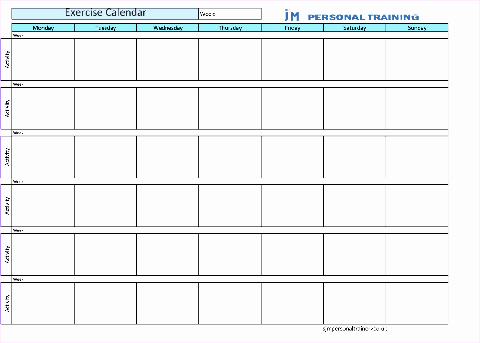 workout schedule template excel t0370