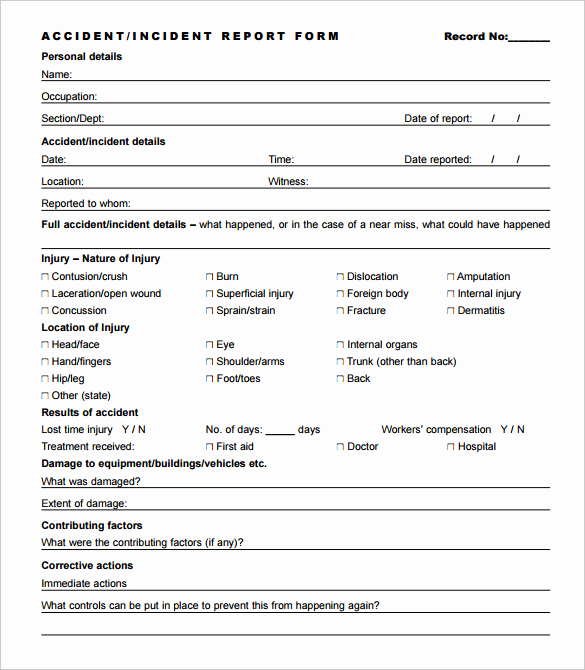 incident report template