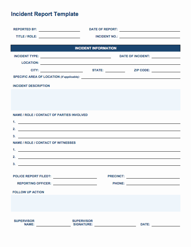 Workplace Accident Report form Beautiful Free Incident Report Templates Smartsheet