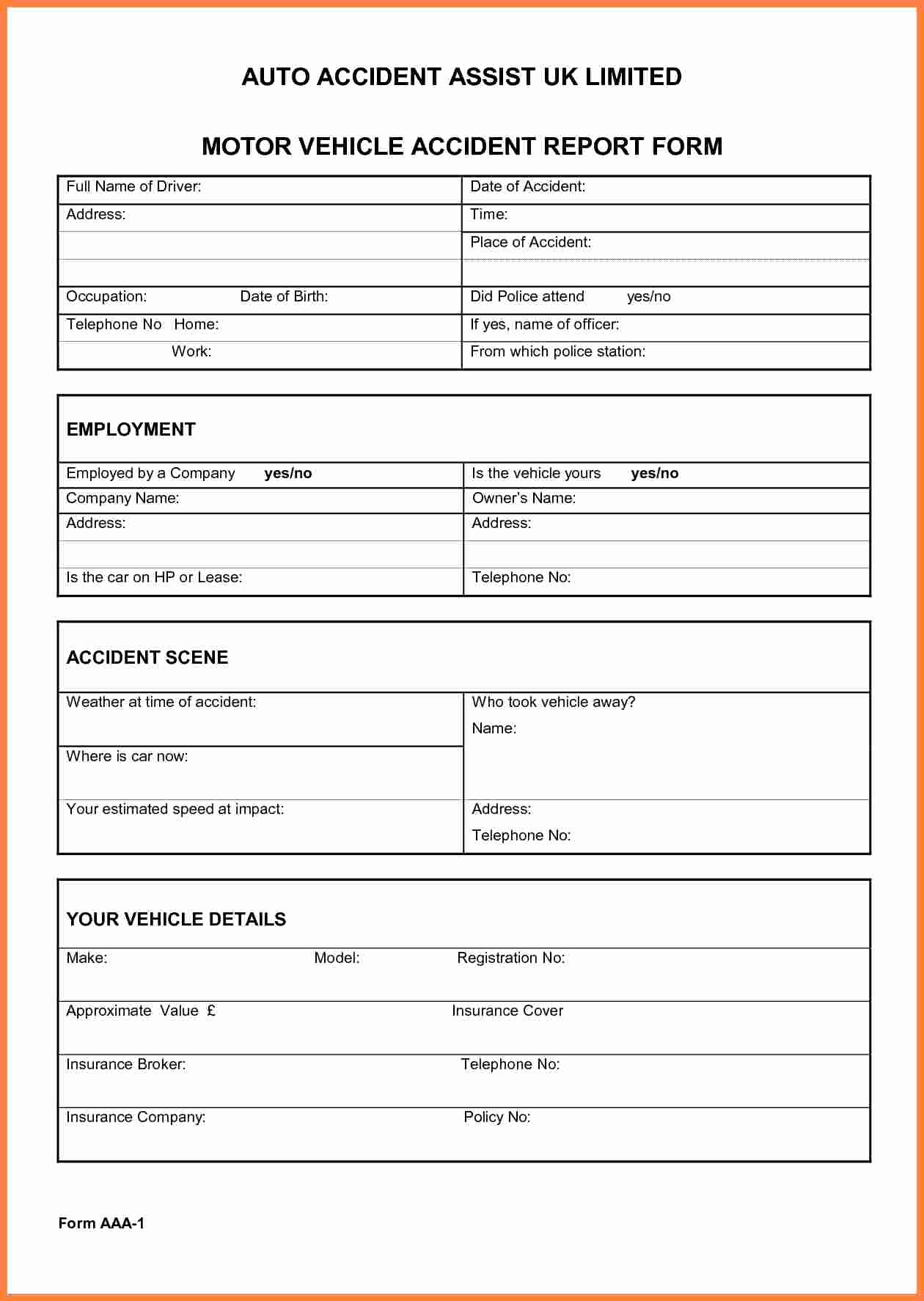 Workplace Accident Report form Best Of 4 Accident Incident Report form Template