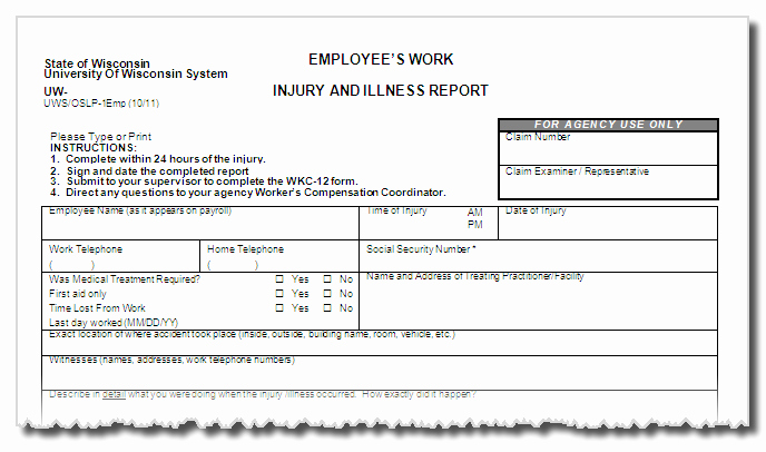 Workplace Accident Report form Elegant forms