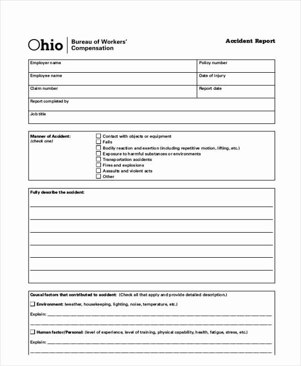 Workplace Accident Report form Luxury 28 Sample Accident Report forms