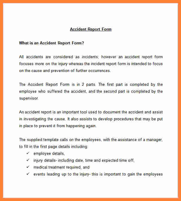Workplace Accident Report form New 5 Workplace Accident Report form Template