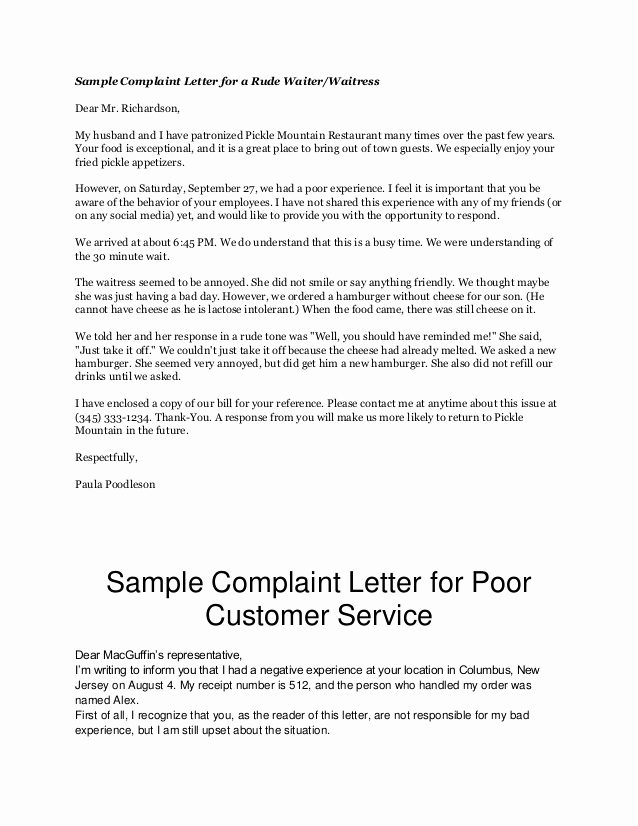 Writing A Complaint Letter Luxury Plaint Letters