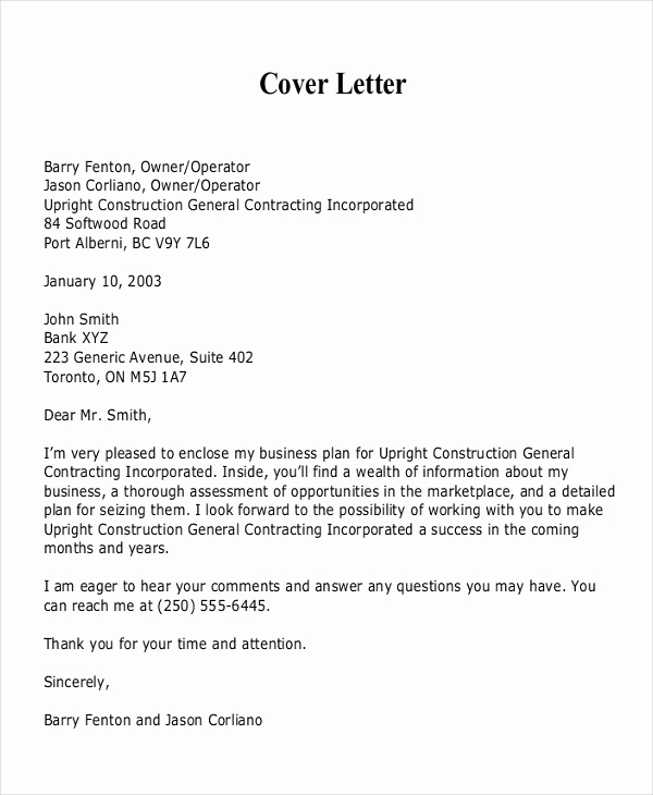 Writing A Proposal Letter Fresh Business Plan Cover Letter Example