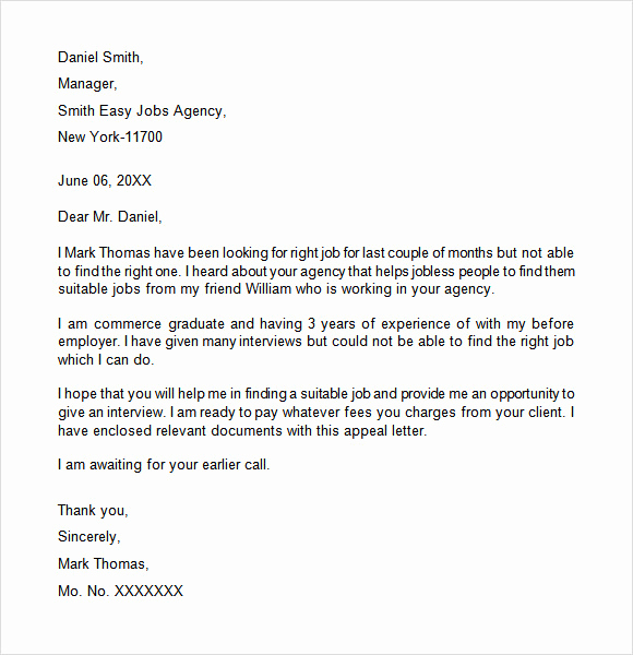Writing An Appeal Letter Inspirational Appeal Letter 12 Free Samples Examples format