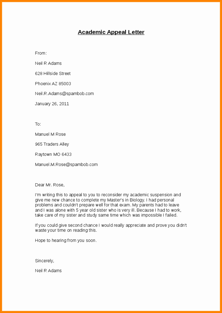 Writing An Appeal Letter Luxury 10 Academic Suspension Appeal Letter Sample